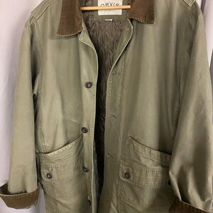 Orvis Men's Green Field Jacket with Corduroy Collar